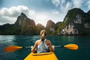 kayaking in halong